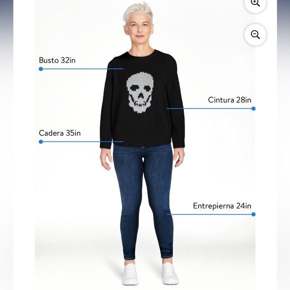 No Boundaries Black skull 💀 Sweater with Icons  for Women & Ladies - Picture 13 of 16